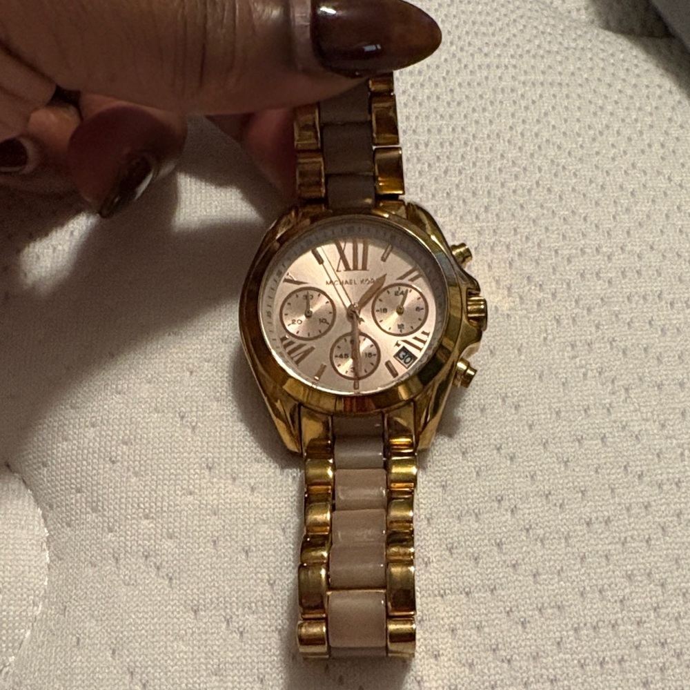 Michael Kors Gold and Tan Women's Watch